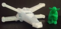 3D printed x-wing fighter and yoda